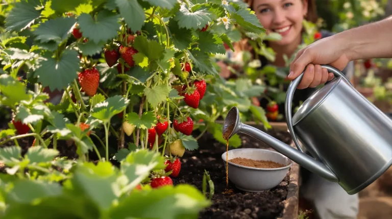 Les fraisiers donnent de plus gros fruits si on les arrose au printemps avec cet ingrédient de cuisine