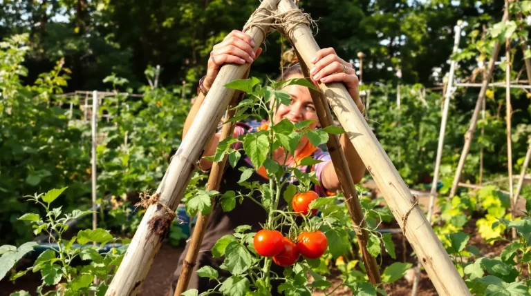 Mes voisins m’ont demandé comment j’ai fait : ce tuteur à tomates maison se fabrique en 10 minutes