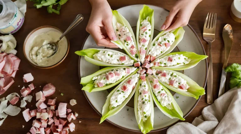 Petites barquettes d’endive au jambon : mon apéritif ultra express prêt en quelques minutes